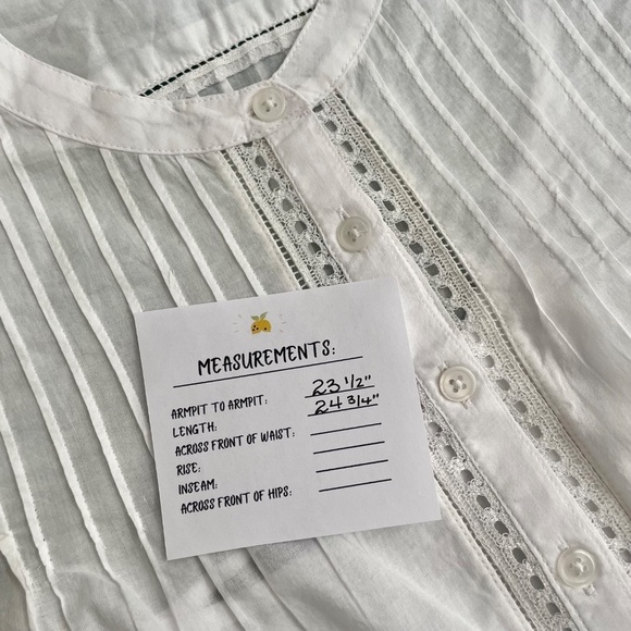 NWT!! J. CREW Pintuck Lace Trim Cotton Voile Solid White Top Blouse Large - Picture 16 of 16
